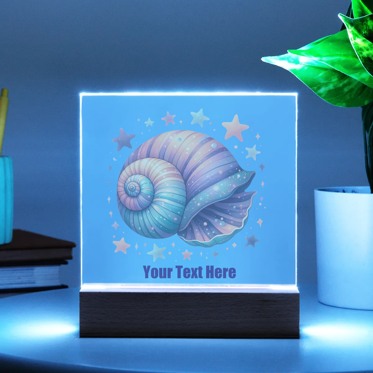 Acrylic Square Plaque - Personalize With Cute Sea Animals