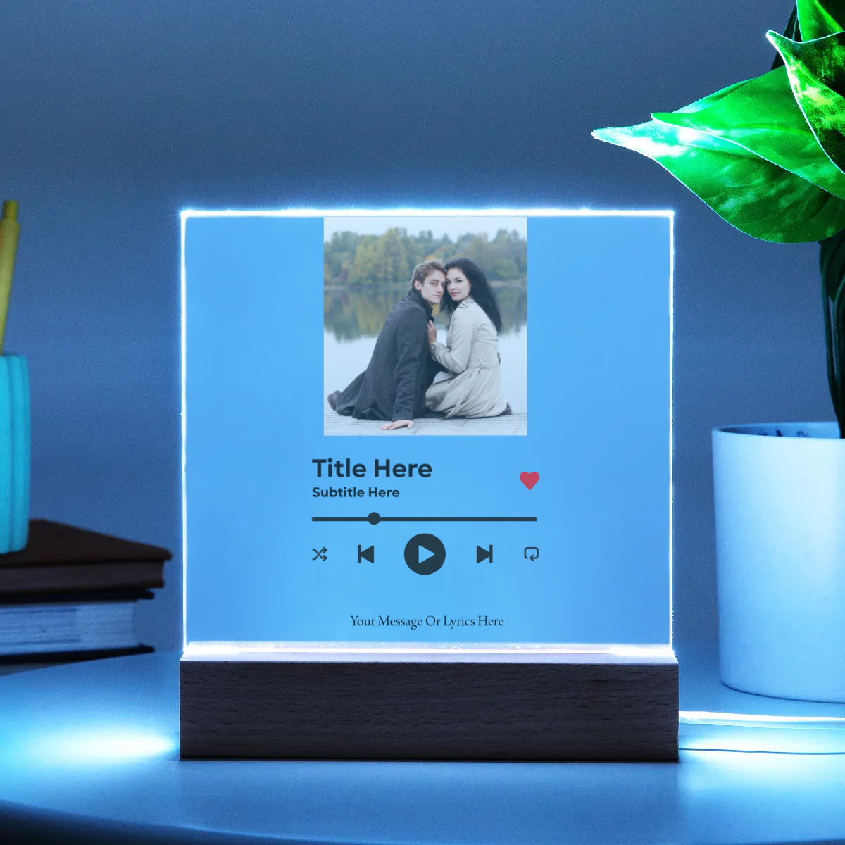 Acrylic Square Plaque -Personalized Gift For Couple with Song Title