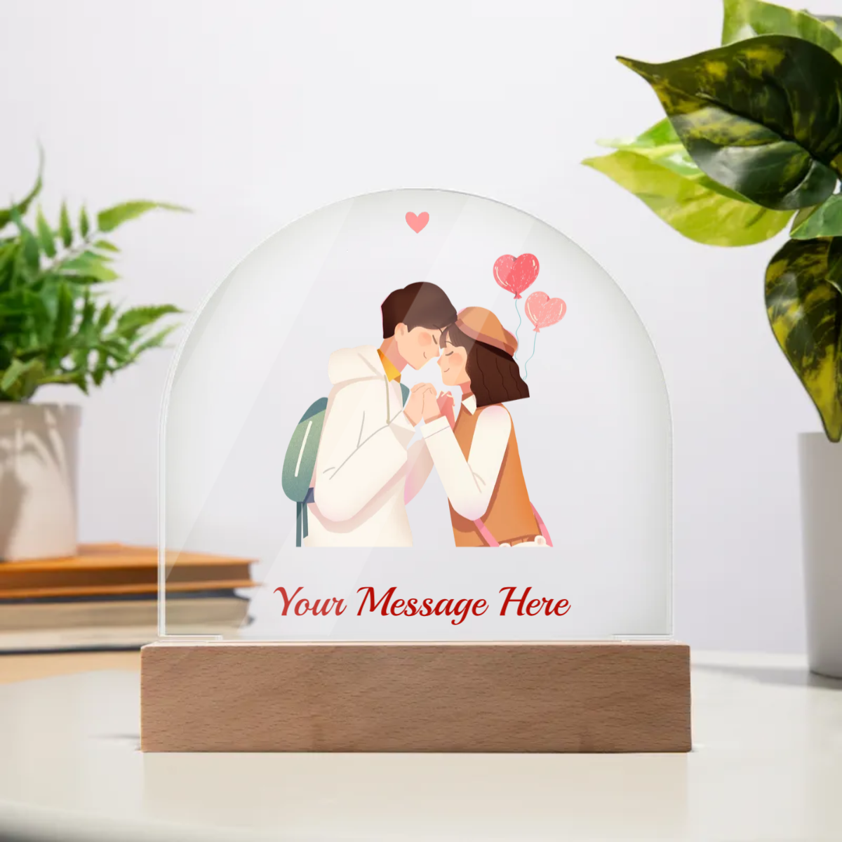 Acrylic Dome Plaque - Personalize With Valentine Themes