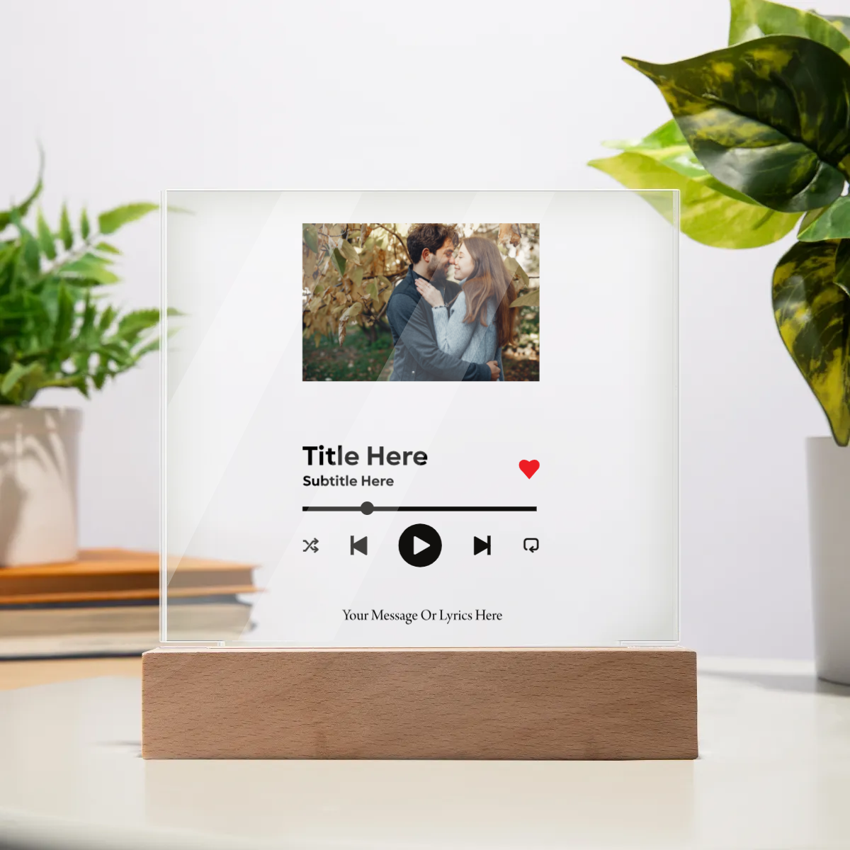 Acrylic Square Plaque -Personalized Gift For Couple with Song Title