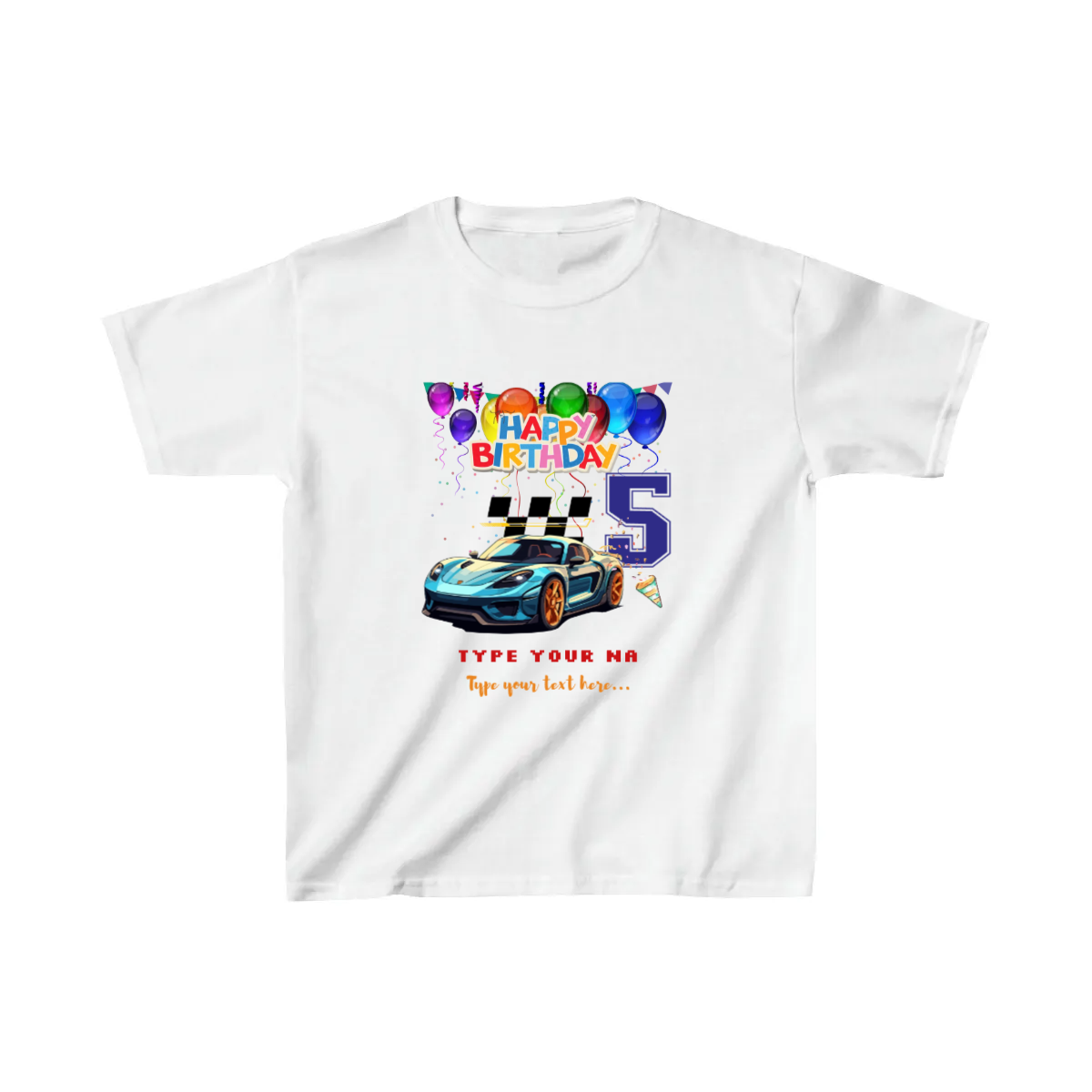 Kids Heavy Cotton™ Tee - Personalize With Birthday Themes