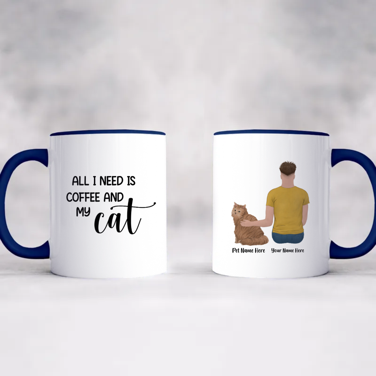 Accent Coffee Mug, 11oz - Personalized Cat Dad Gift