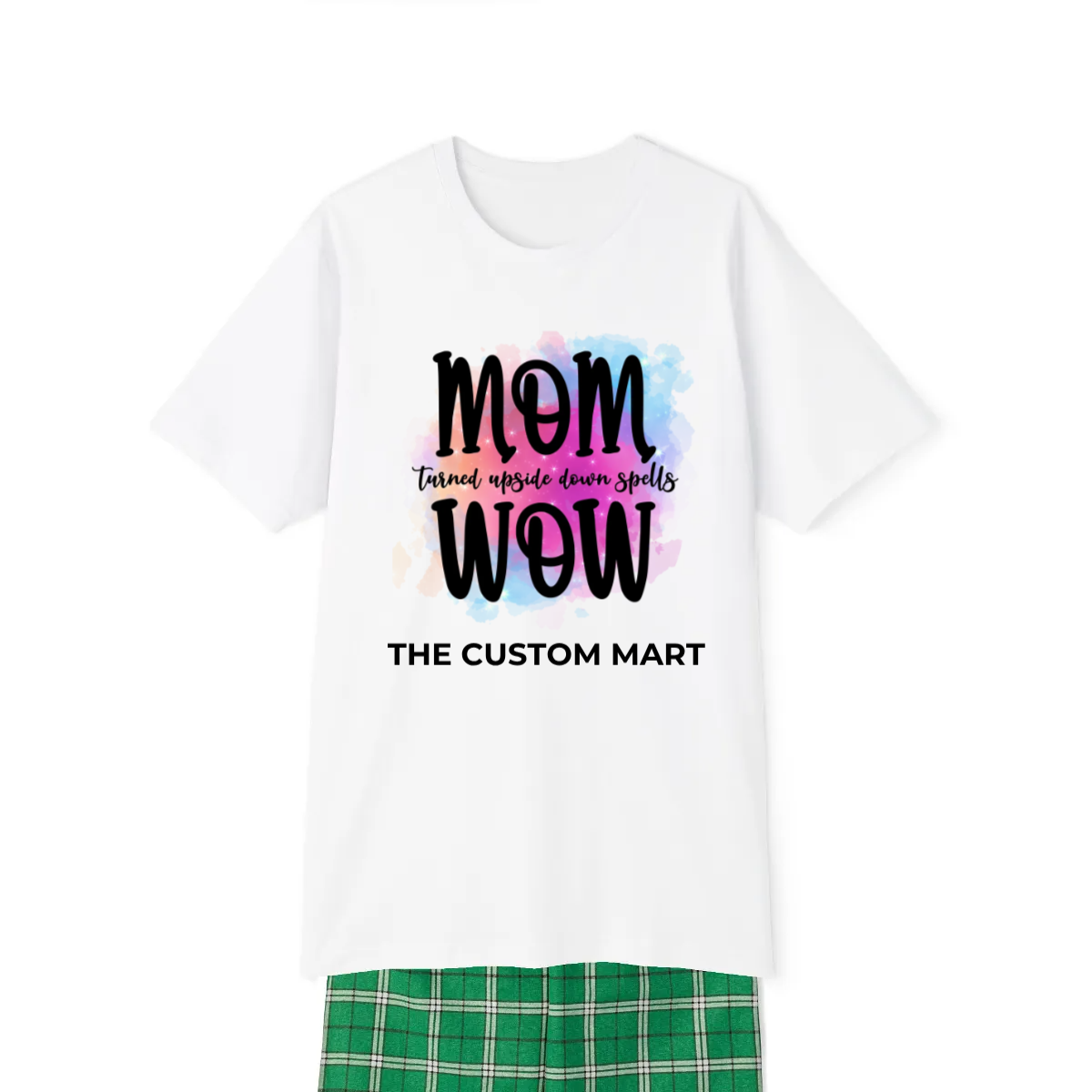 Women's Short Sleeve Pajama Set - Personalize With Colorful MOM Messages