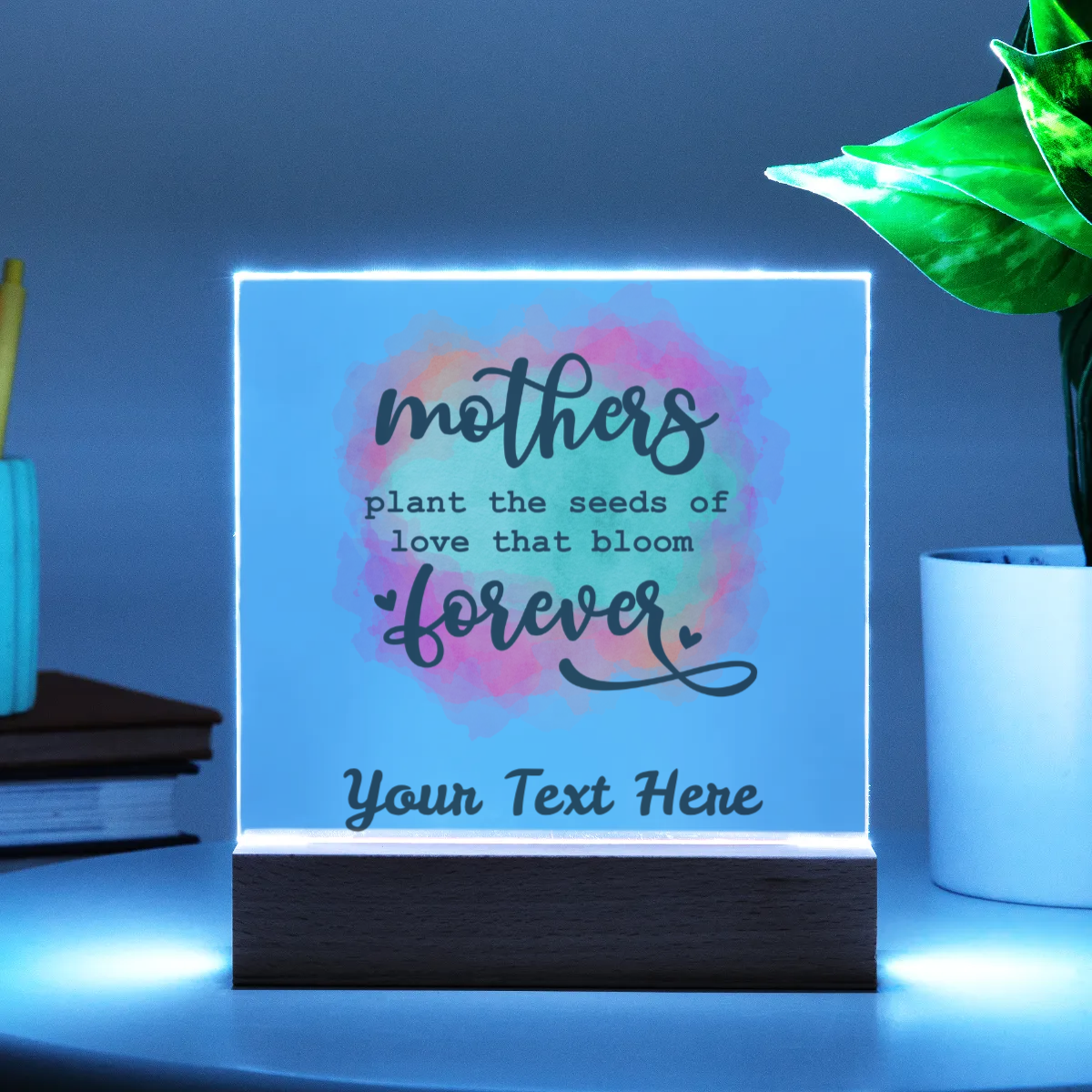 Acrylic Square Plaque - Personalize Gift With Mother's Day Messages