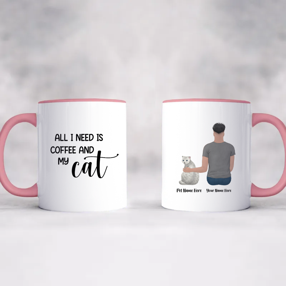 Accent Coffee Mug, 11oz - Personalized Cat Dad Gift