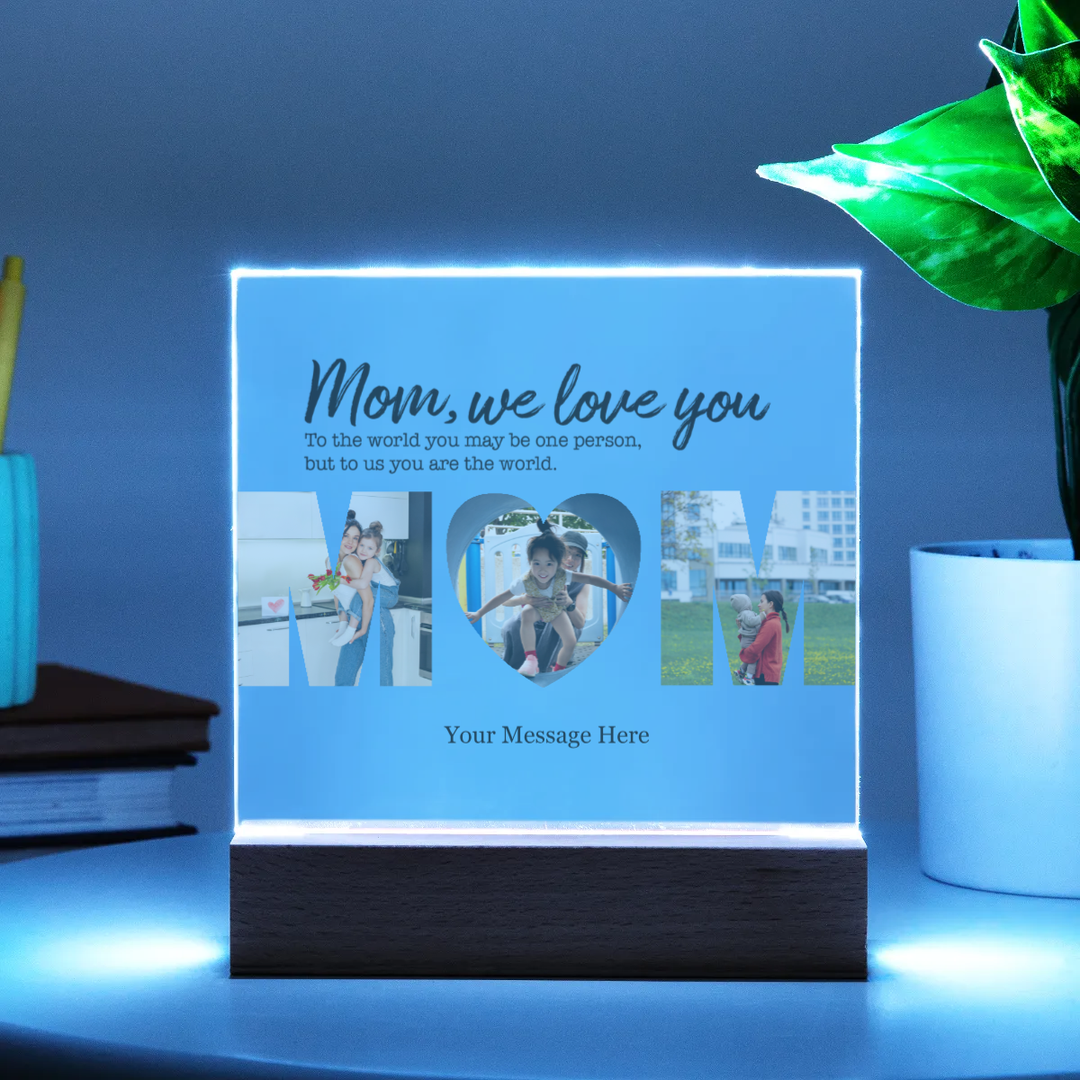 Acrylic Square Plaque - Personalize Gift For MOM With Photos