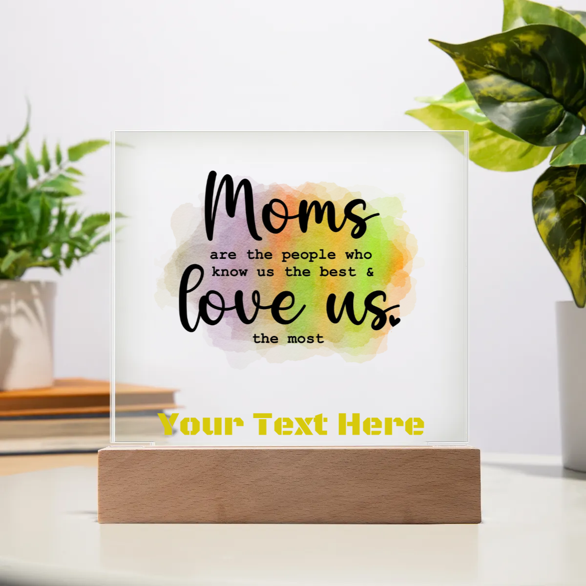 Acrylic Square Plaque - Personalize Gift With Mother's Day Messages