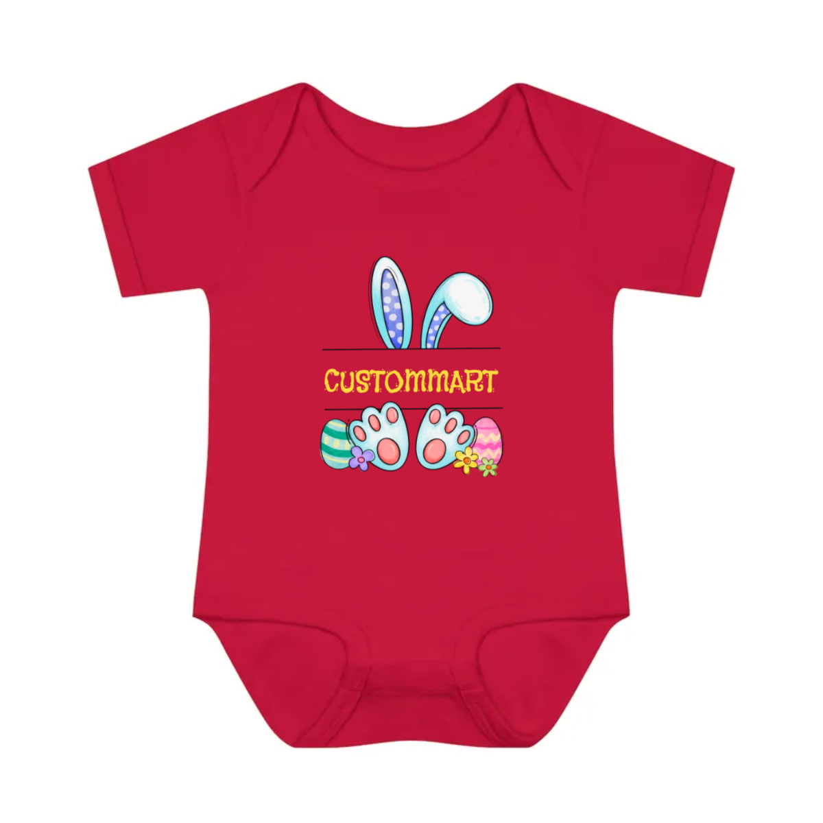 Infant Baby Rib Bodysuit - Personalize With Easter Rabbit