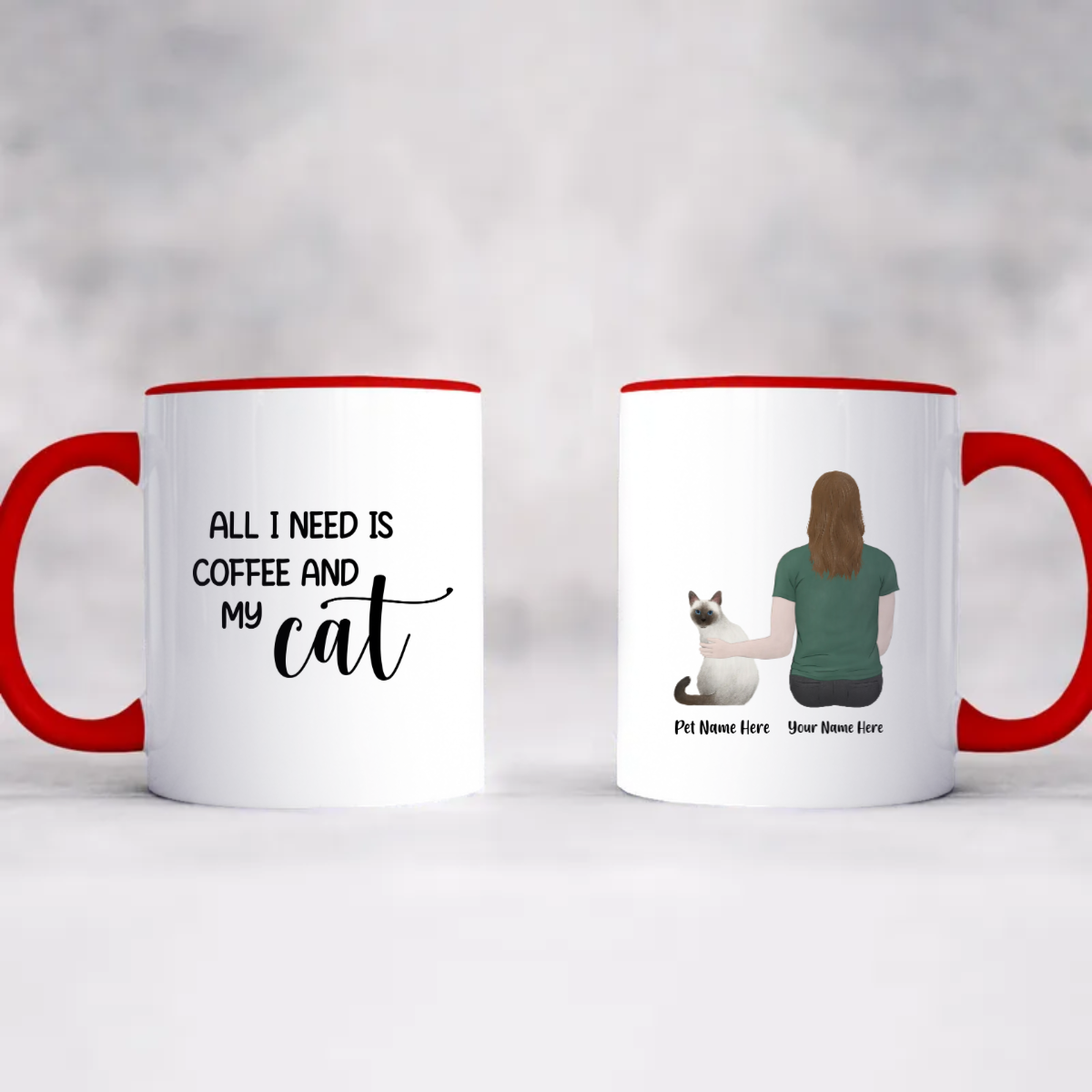 Accent Coffee Mug, 11oz - Personalized Cat Dad Gift