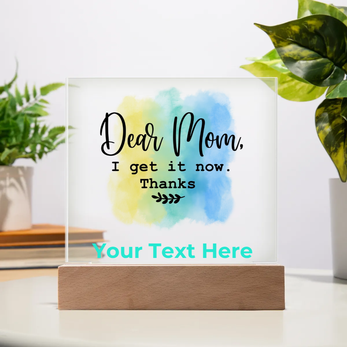 Acrylic Square Plaque - Personalize Gift With Mother's Day Messages