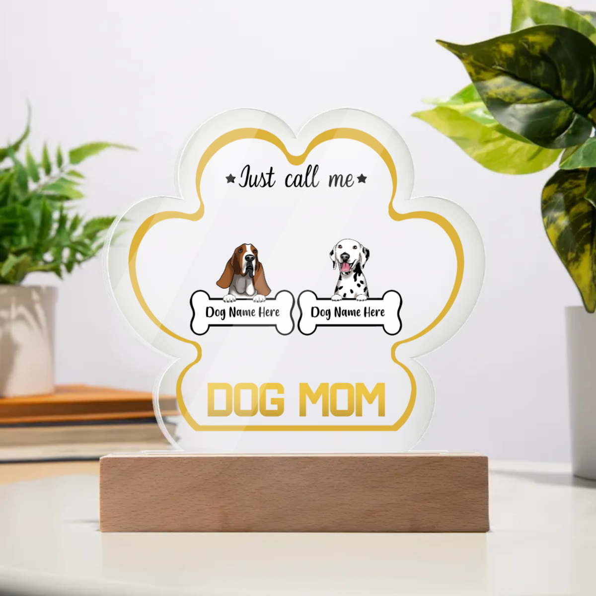 Acrylic Paw Plaque - Personalized Dog Mom Gift