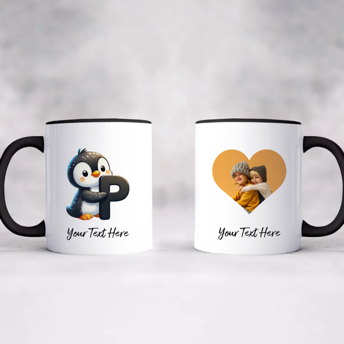 Accent Coffee Mug, 11oz - Personalize With Cute Animal Letters and Your Photo