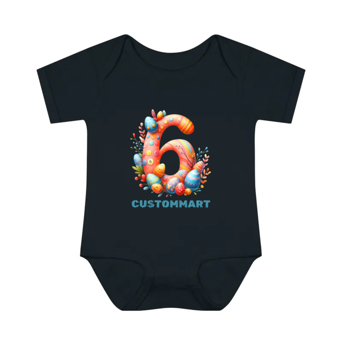 Infant Baby Rib Bodysuit - Personalize With Easter 0-9 Numbers