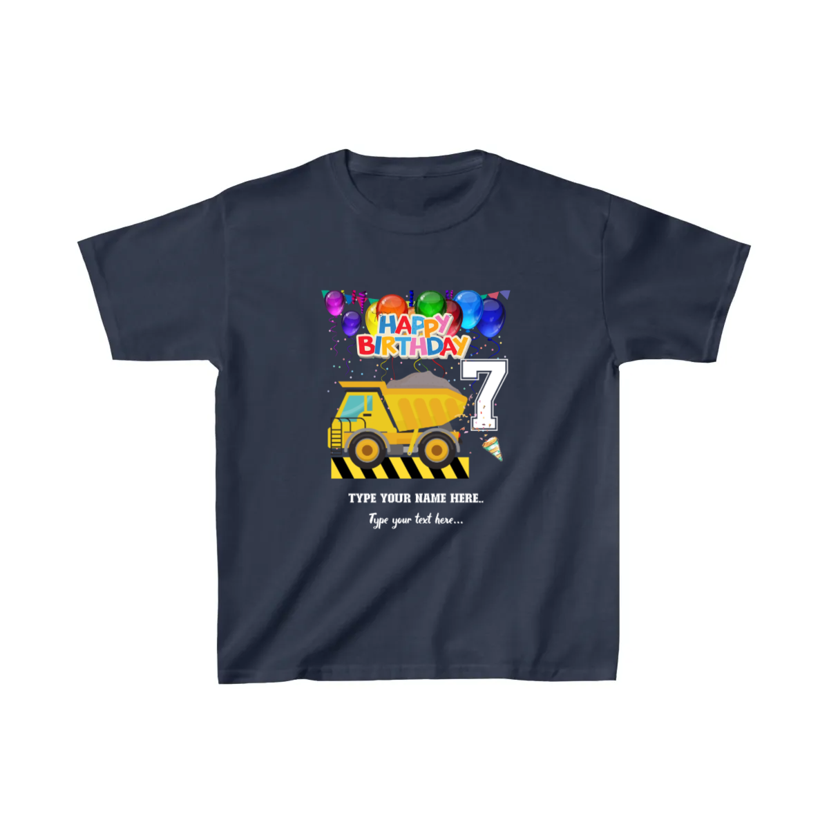 Kids Heavy Cotton™ Tee - Personalize With Birthday Themes