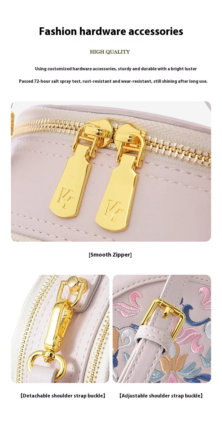 Literary Shoulder Bag National Style Small Crossbody Round Bag