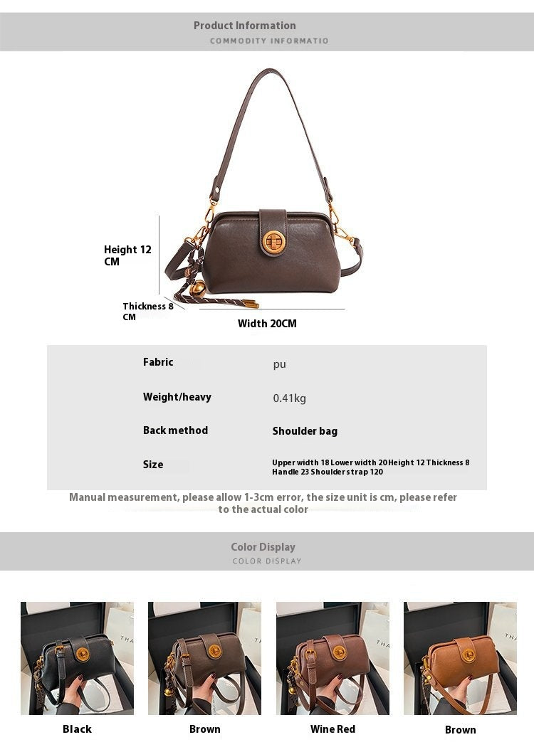 High Sense Niche Female Autumn And Winter New Retro Frosted Crossbody Bag