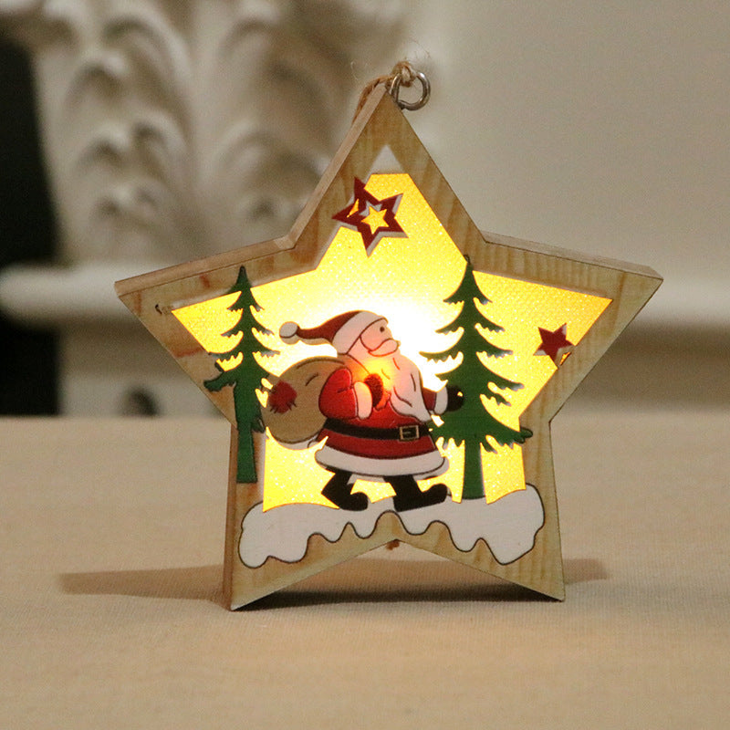 Christmas Decorations Wood Light Pendant Small Gifts