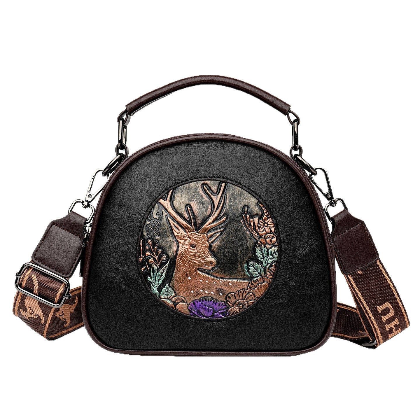 Retro Embossing Large Capacity Women's Handbag All-matching