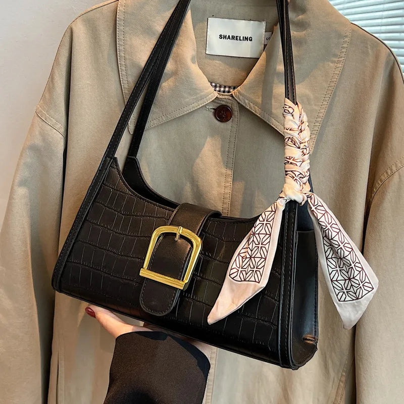 High Sense Special-interest Design Spring Versatile Fashion One Shoulder Underarm Baguette Bag