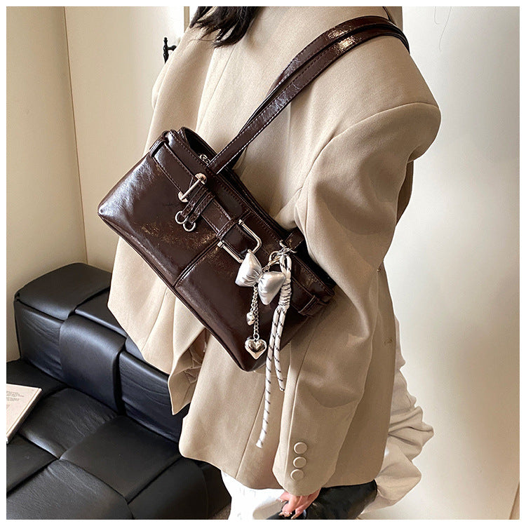 Commuter Texture Underarm Shoulder Handbag