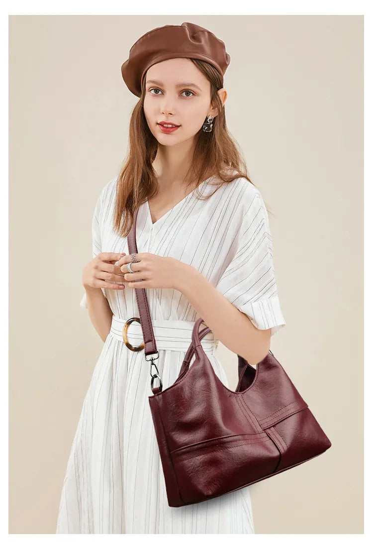 Soft Leather Handbag Women's Lightweight And Large Capacity Crossbody Bag