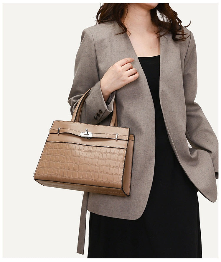 New Stone Pattern Lady Bags Simple Elegant Women's Portable