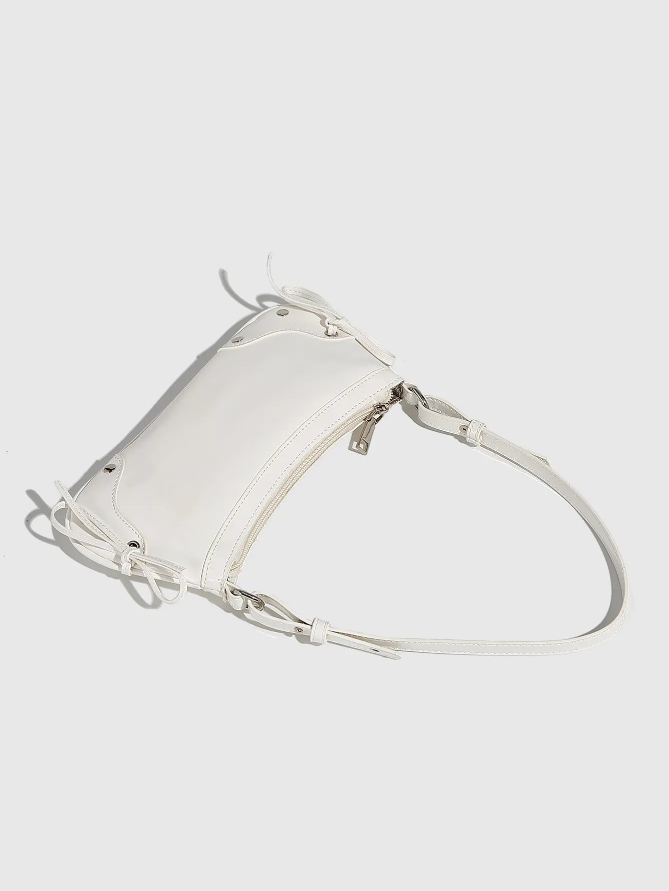 Solid Color Underarm Bag Shoulder Bag Double Bow Small Square Bag