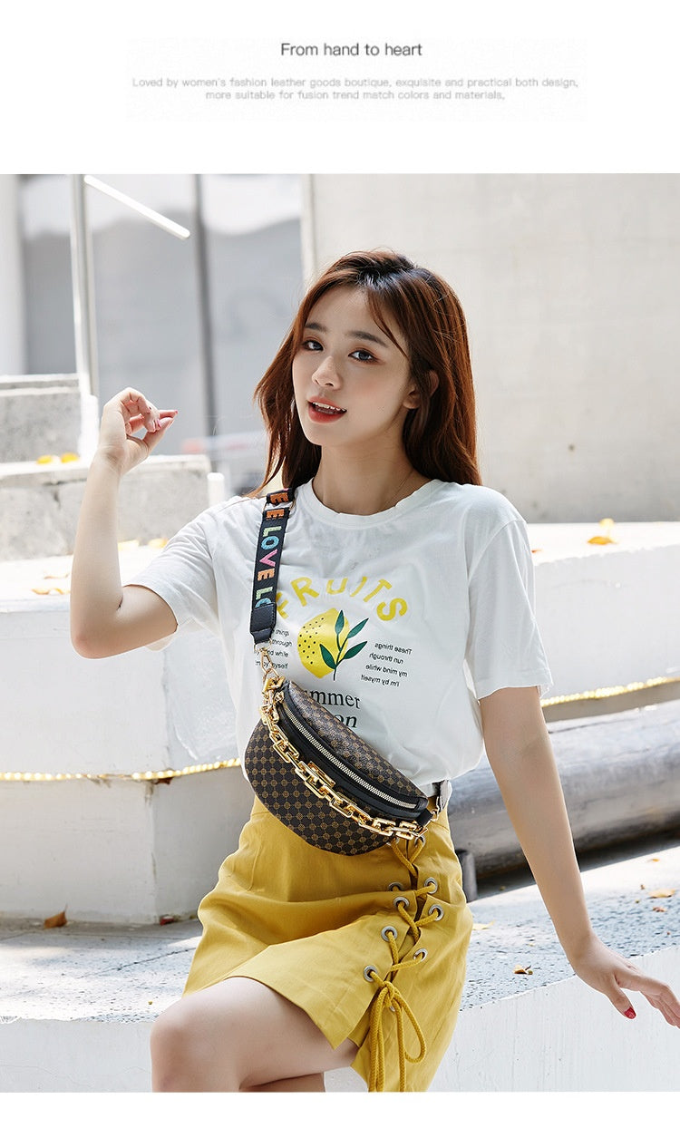 Women's Fashion Chest Bag Shoulder Bag Leopard Print Waist Bag