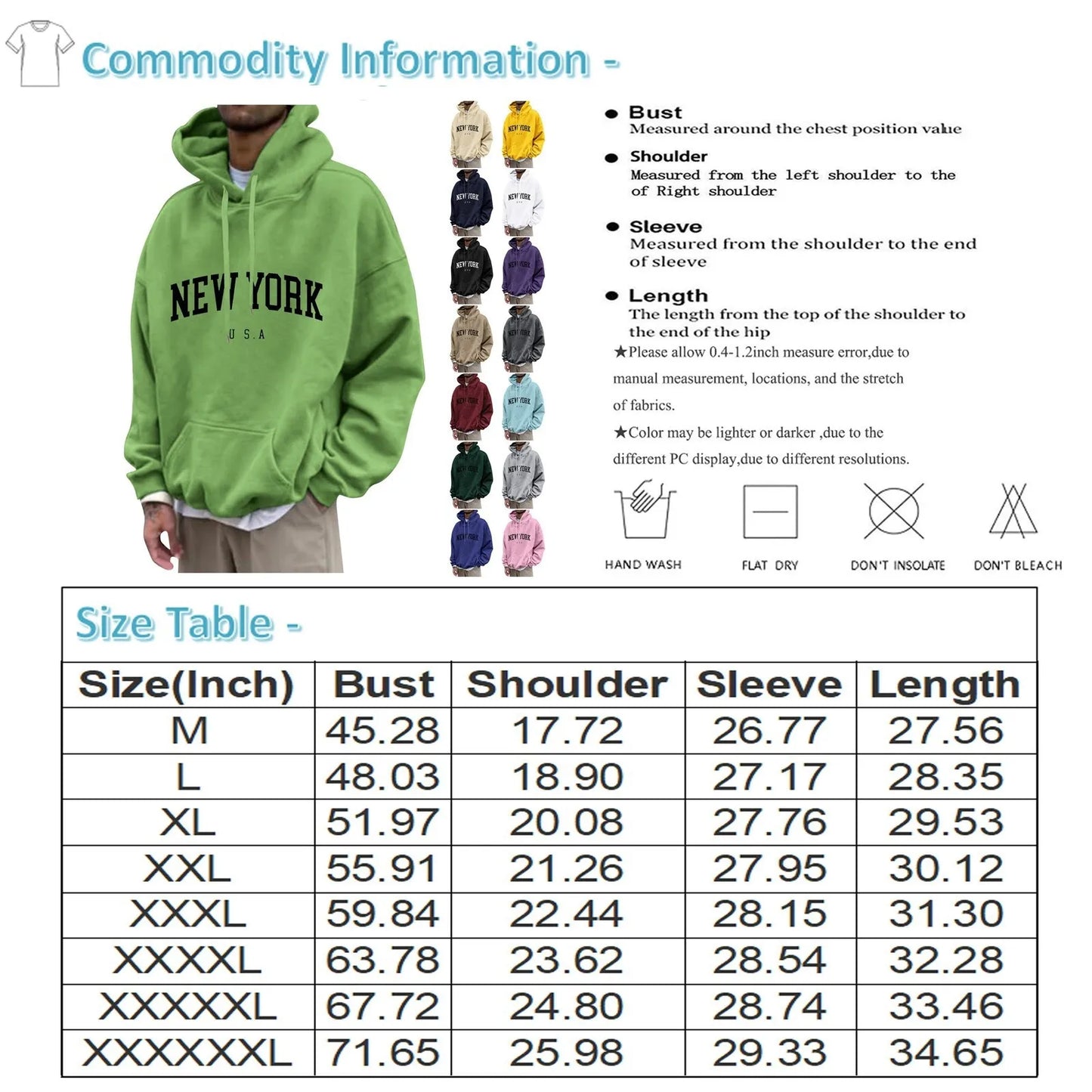 Men's Fashion Casual Long Sleeve Hoodie Loose