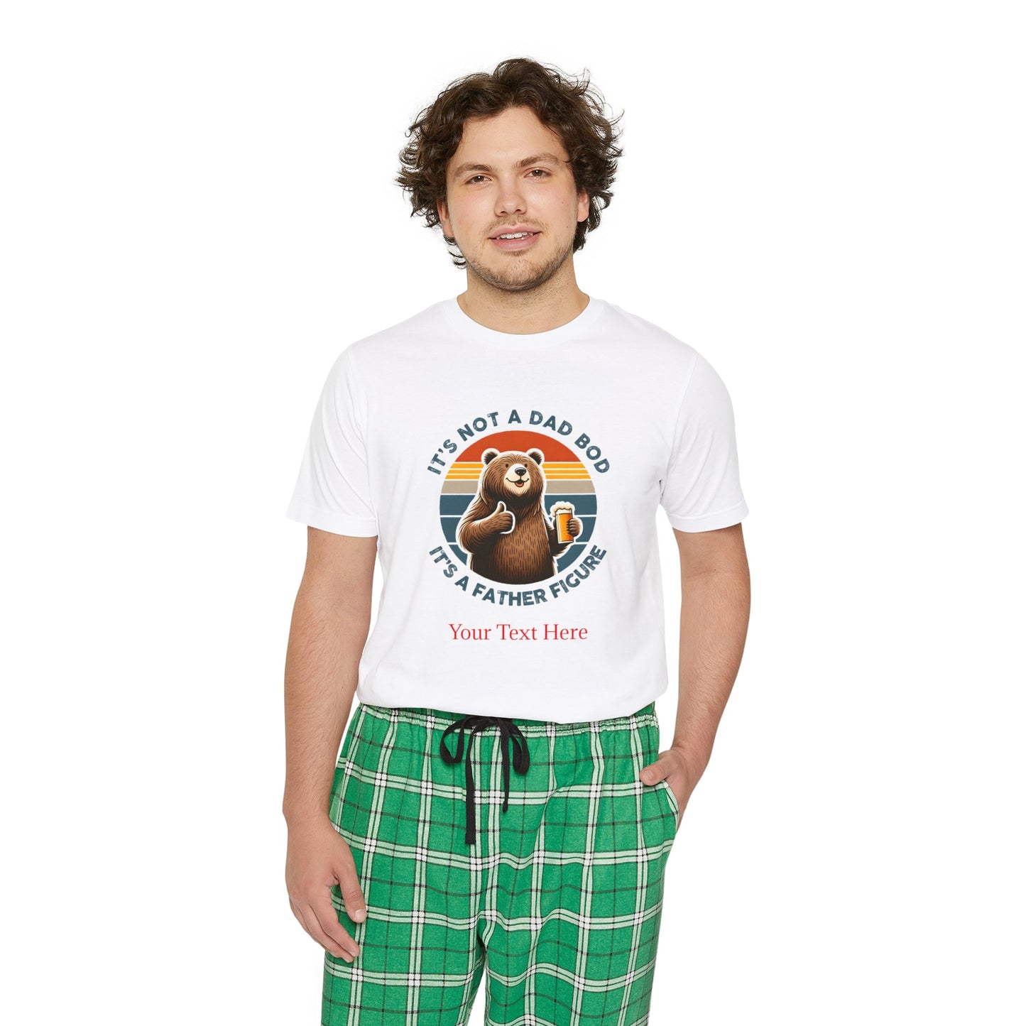 Men's Short Sleeve Pajama Set - Personalize With DAD Messages