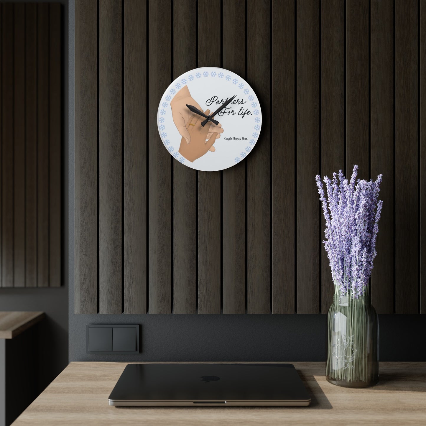 Acrylic Wall Clock - Personalized Gift For Couple