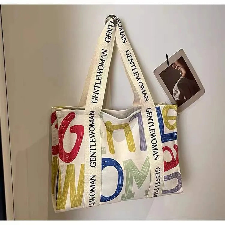 Large Capacity Canvas Women's Travel Tote Portable Shopping Bag