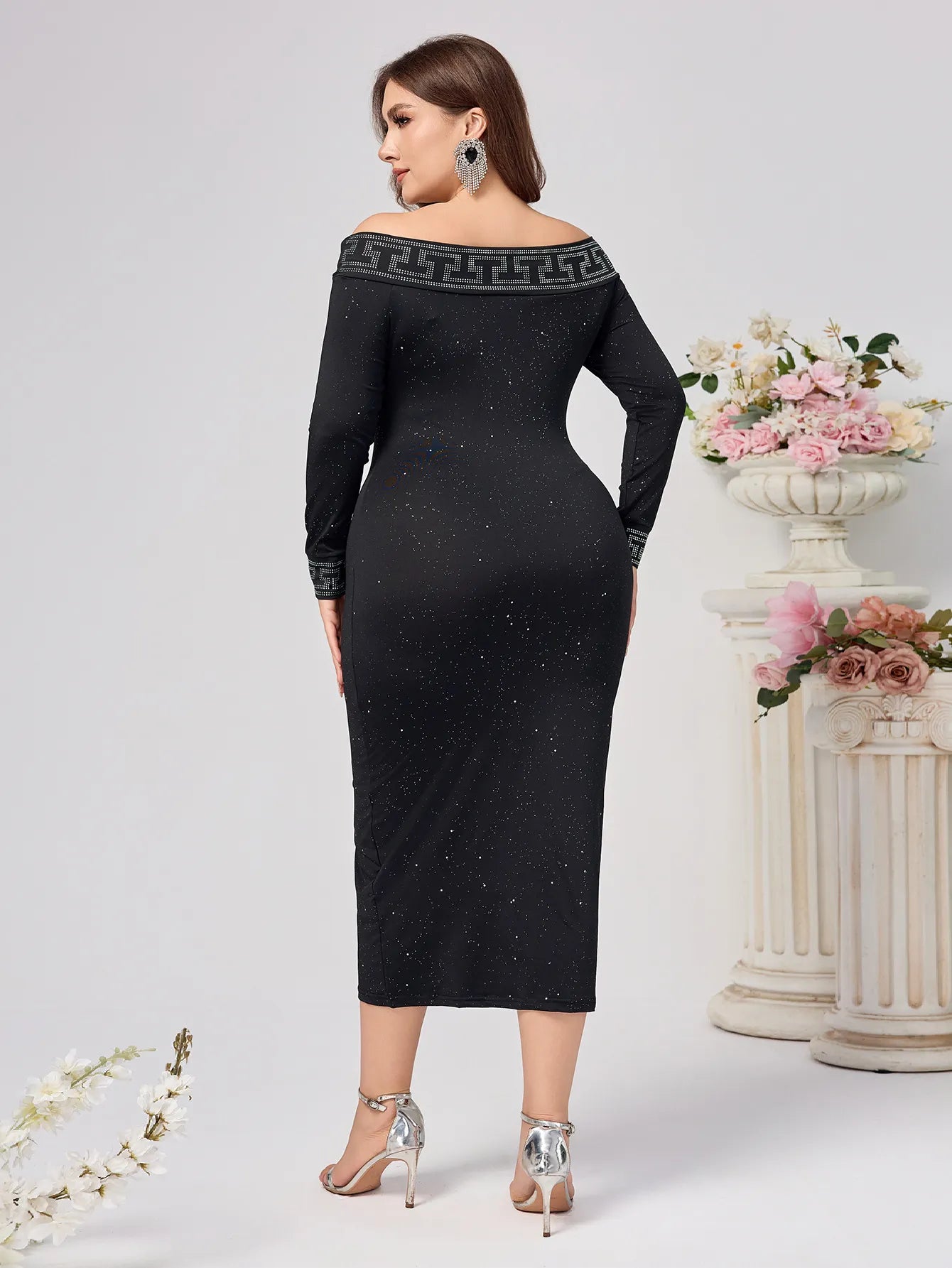 Autumn And Winter Long Sleeve Slim-fit Sequined Dress