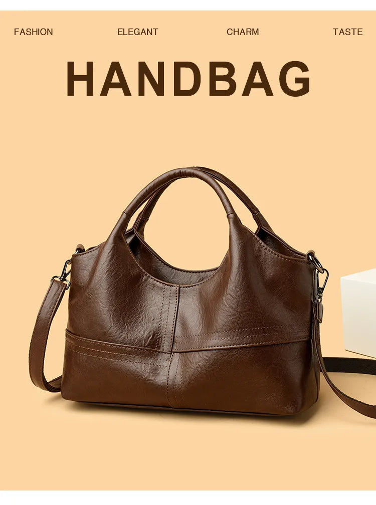 Soft Leather Handbag Women's Lightweight And Large Capacity Crossbody Bag