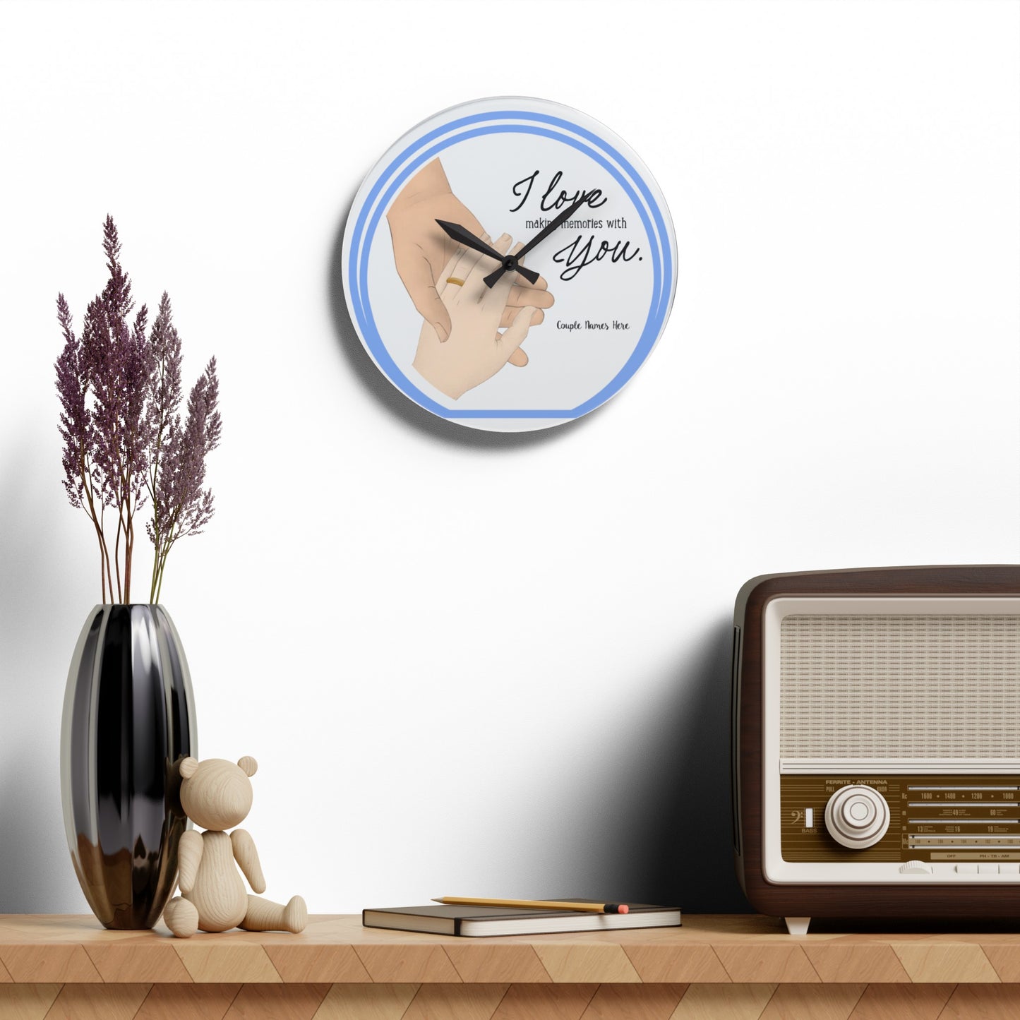 Acrylic Wall Clock - Personalized Gift For Couple