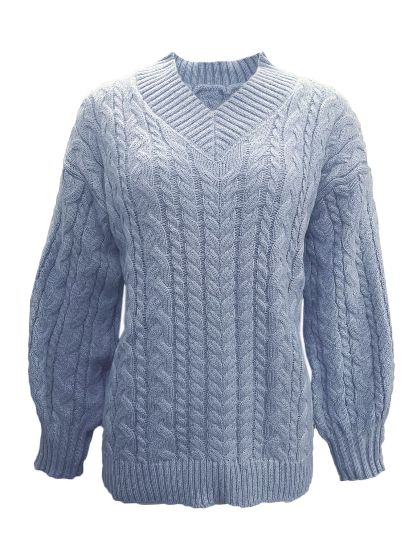 Women's Autumn And Winter New Long-sleeved Knitted V-neck Pullover Sweater