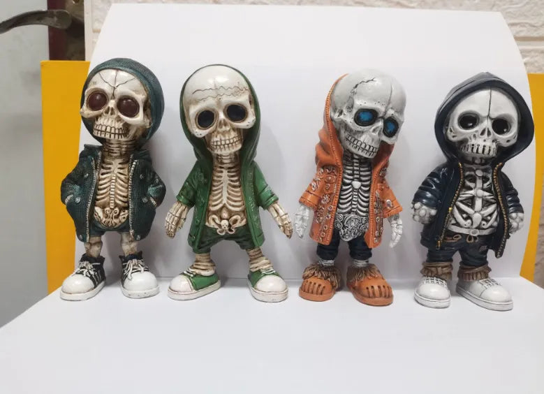 Halloween Cool Skeleton Figurines Halloween Skeleton Doll Resin Ornament Home Decor