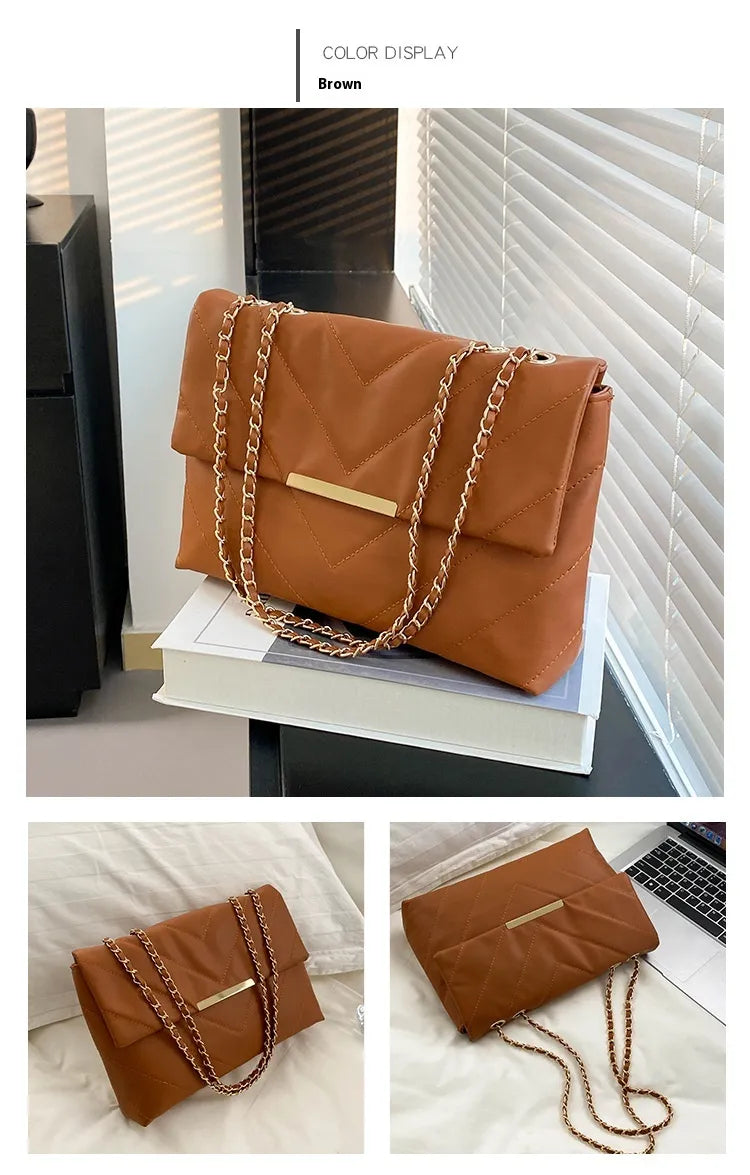 Simple Portable Casual Fashion Crossbody Diamond Embroidery Thread Chain Bag
