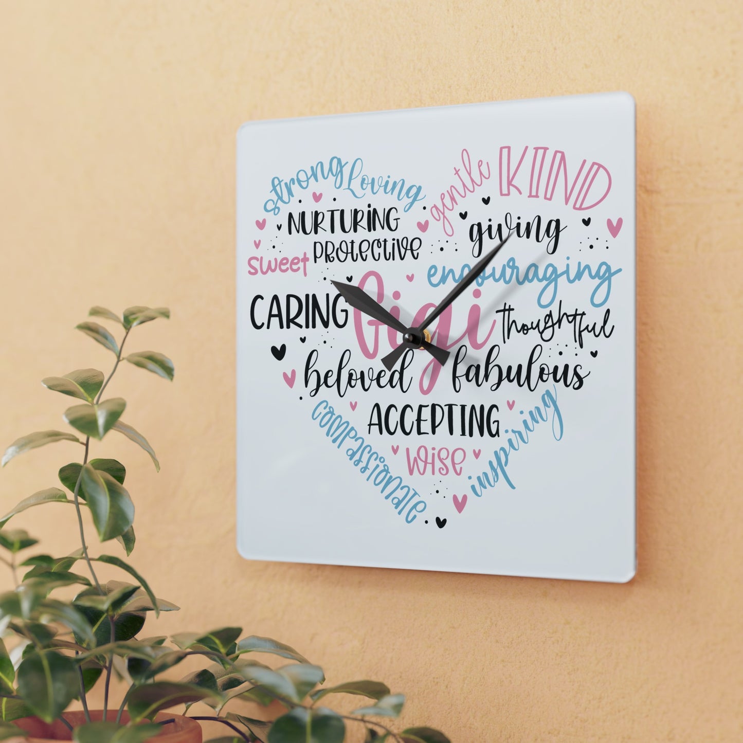 Acrylic Wall Clock - Personalize With Family Messages