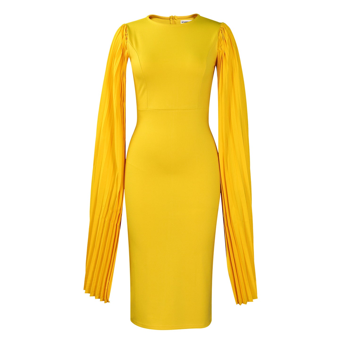 Round Neck Pleated Shawl Banquet Party Evening Gown
