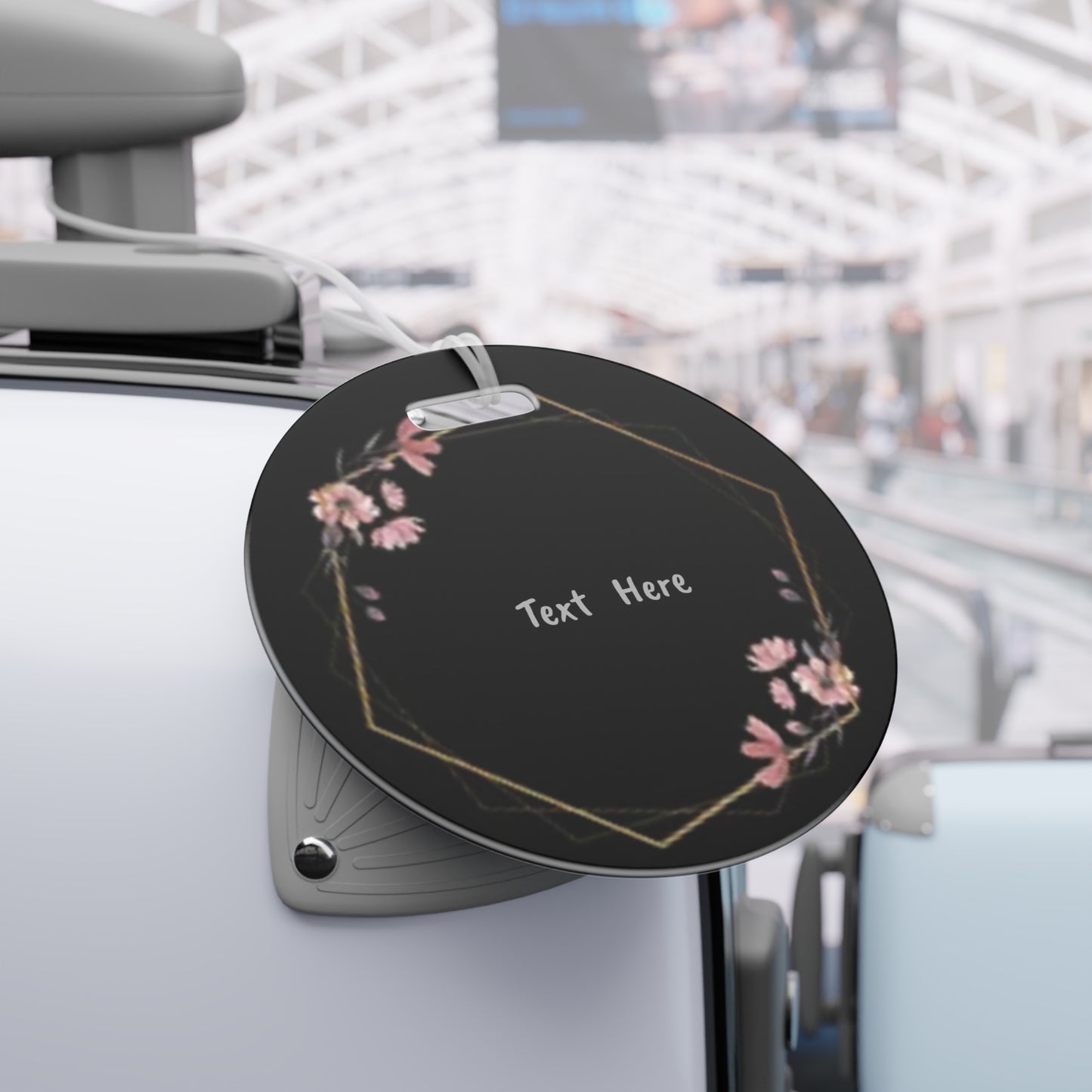 Luggage Tags - Personalize Round Tags With Floral Designs