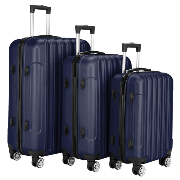 Vertical 3-in-1 Spinner Wheel With Handle Trolley Case 20in 24in 28in ABS Aluminum Alloy Trolley Classic Color - Navy Blue- FREE USA SHIPPING