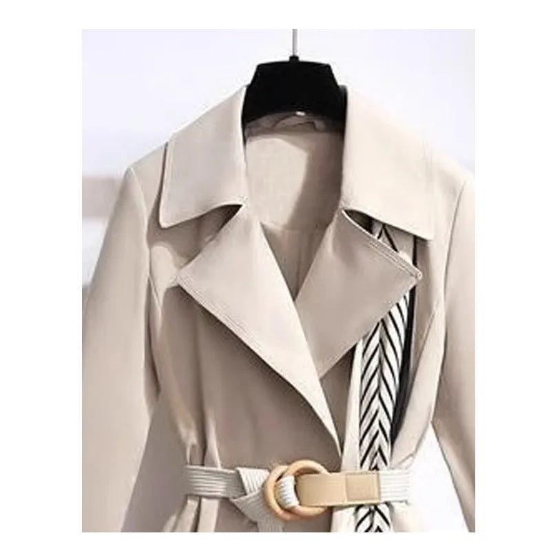 Large British Style Suit Collar Windbreaker