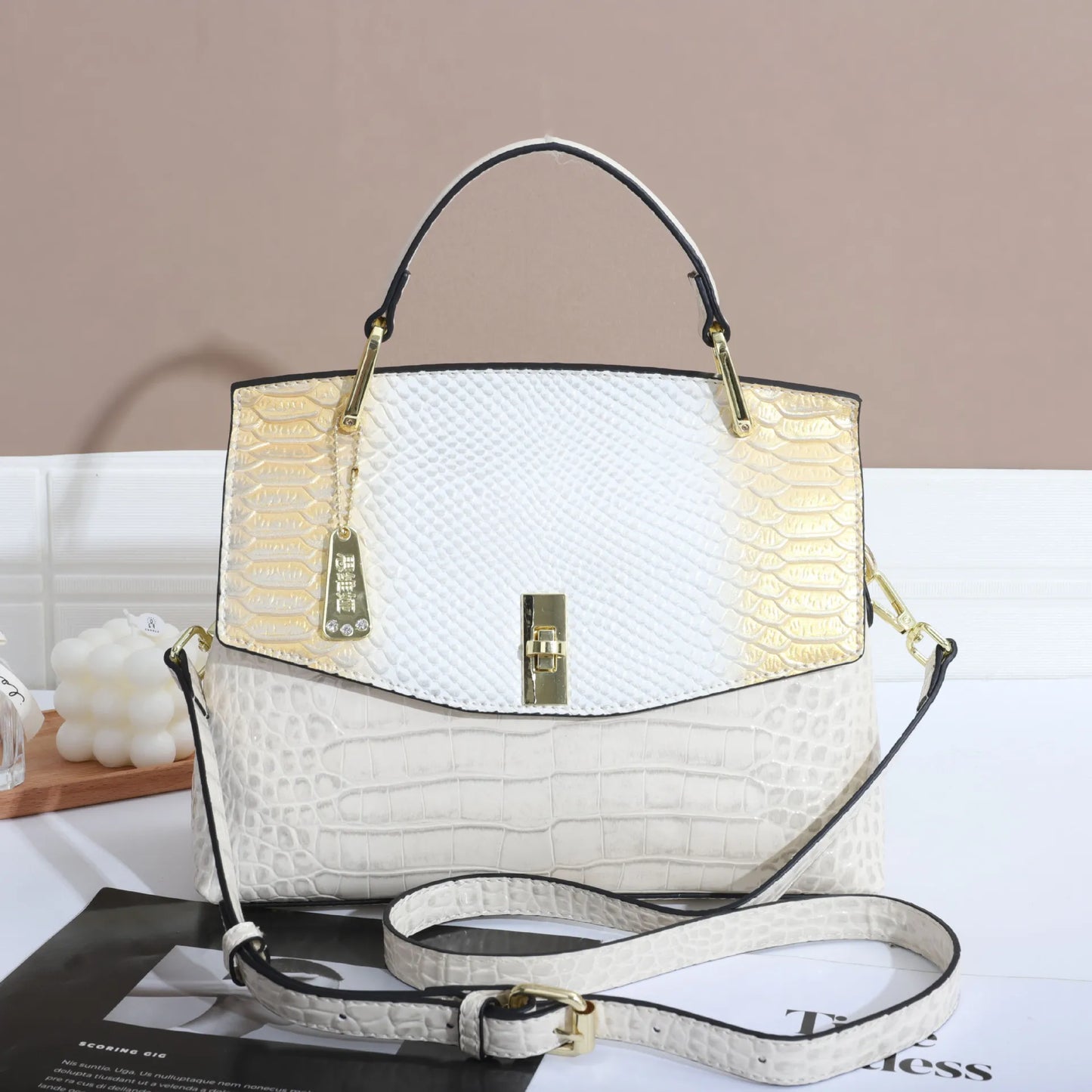 Snake Pattern Women's Bag Handbag Colorful Crocodile Pattern Crossbody Bag