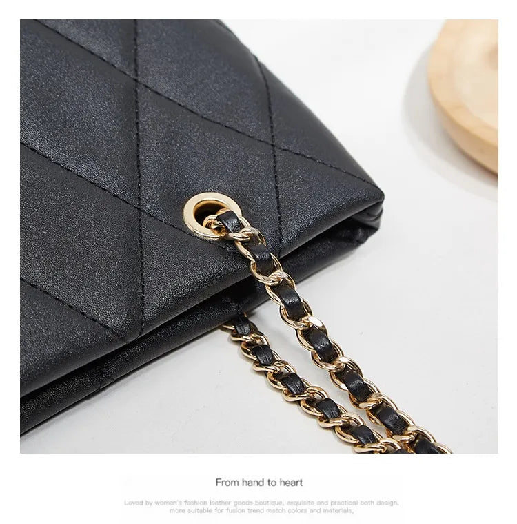 Rhombus Casual Tote Bag Vintage Chain Bag Shoulder