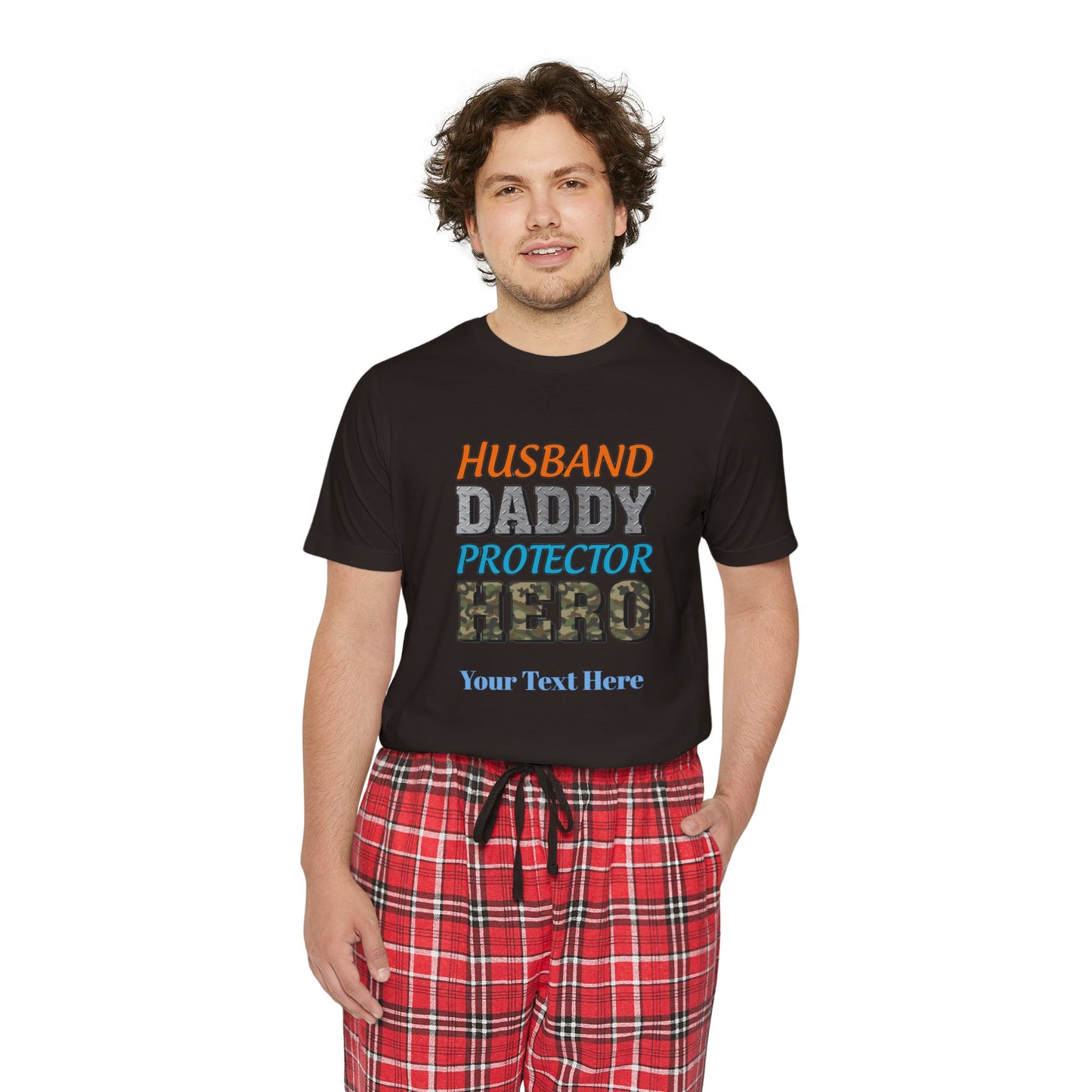 Men's Short Sleeve Pajama Set - Personalize With DAD Messages