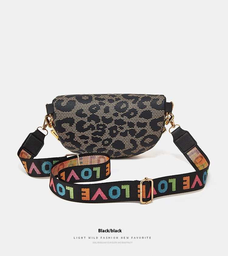 Women's Fashion Chest Bag Shoulder Bag Leopard Print Waist Bag