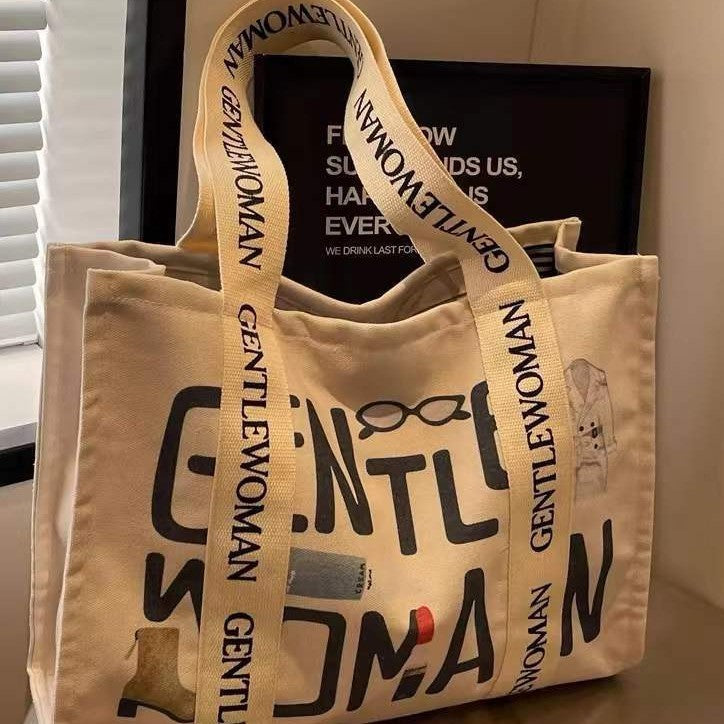 Large Capacity Canvas Women's Travel Tote Portable Shopping Bag