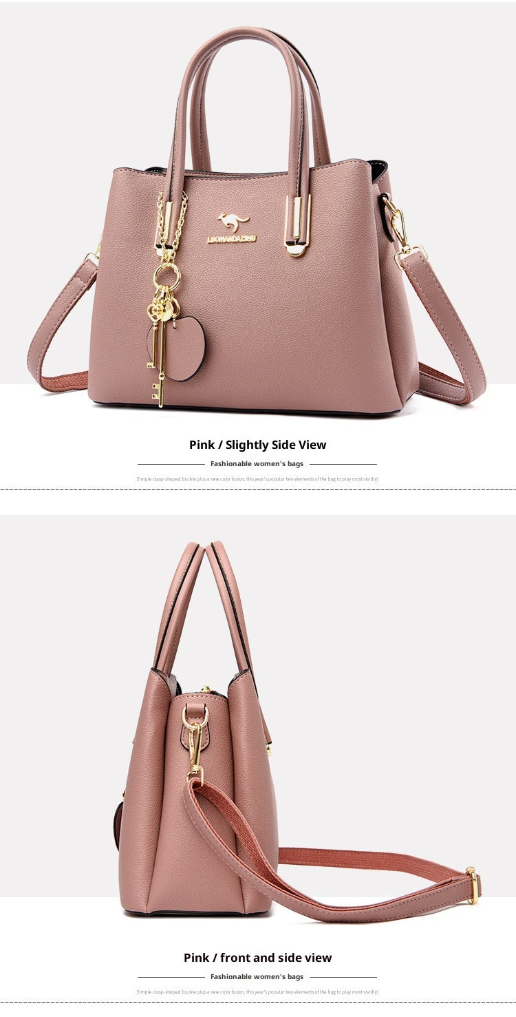 Large Capacity Versatile Women's Bag With Lychee Texture