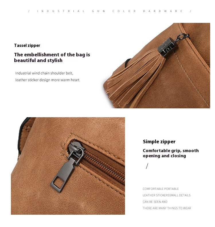 Retro Washed Leather Shoulder Messenger Bag